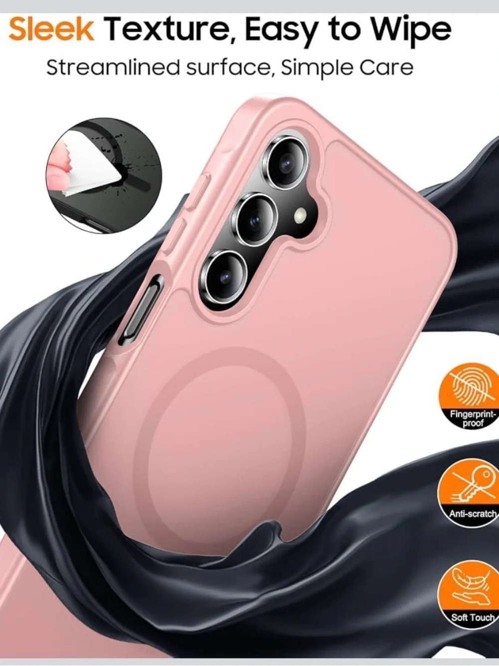 Pink Phone Case with MagSafe Compatibility - for Samsung Galaxy A16